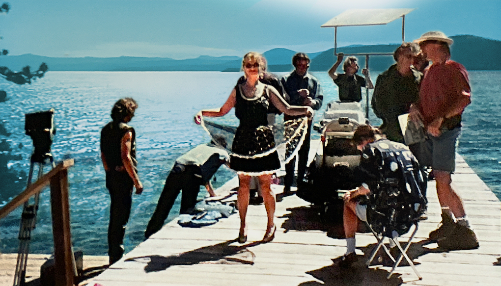 Die Filmcrew auf der Anlegestelle von Ferienhaus Willy