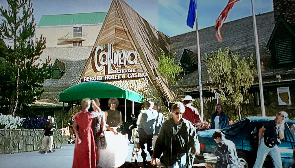 Teammitglieder vor dem Resort