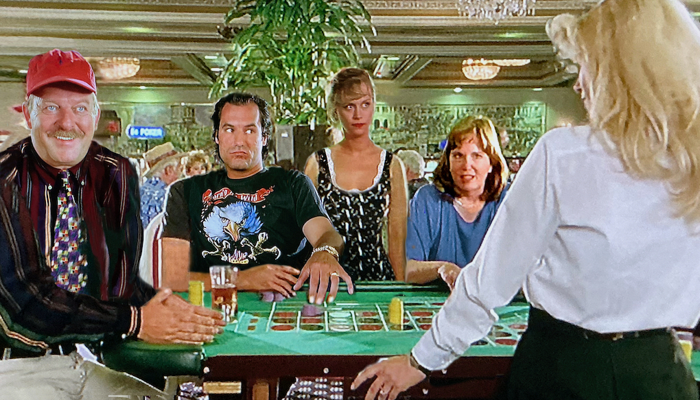 Willy, Harry, Sissy und Jessica am Spieltisch